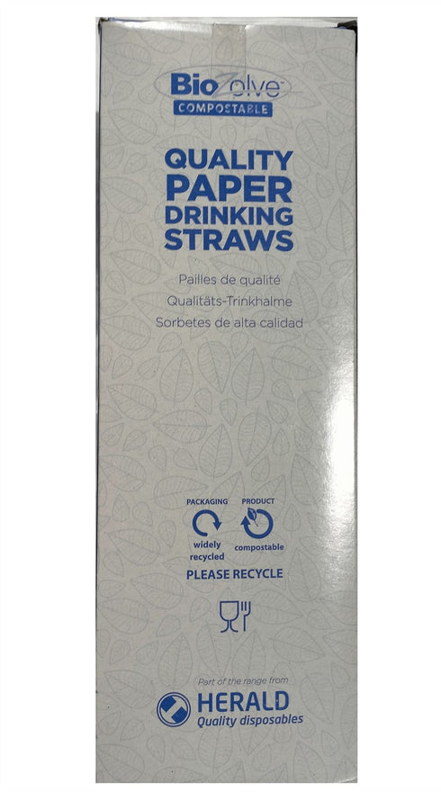 Biodegradable Paper Straws - Eco-Friendly 250/Pack | BIOZOLVE
