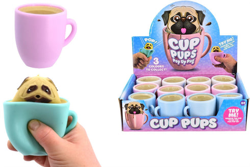 Pop Up Pug Toy - Assorted Cup Pups TY210 for Kids