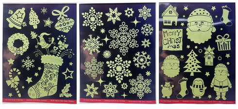 Glow Christmas Stickers - Festive Nighttime Decor T9628
