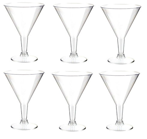 ALL SEASONS CLEAR PLASTIC MARTINI GLASSES 200ML 6/PK. Z60396