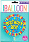Birthday Boy Balloon - Unique 18" Round Foil Decoration