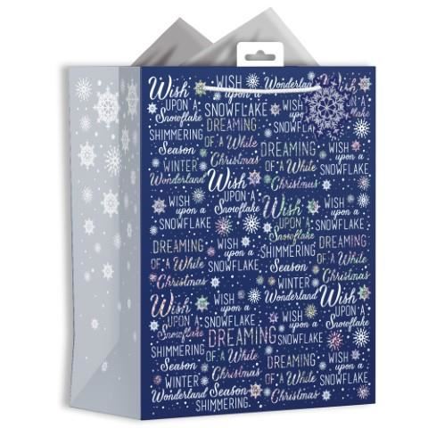 CHRISTMAS LARGE GIFT BAG - FESTIVE TEXT. XALGB14L XALGB04L