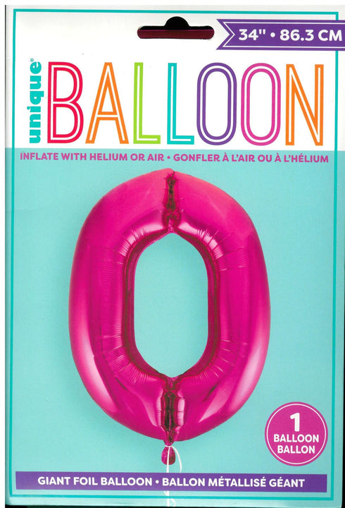 Pink Glitz Number Balloon - Perfect for Milestone Birthdays