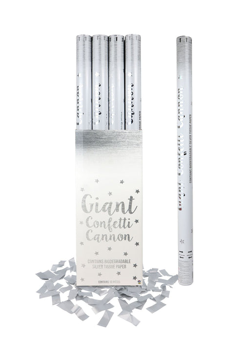 Silver Confetti Cannons 80cm - Party Shooters | X38722