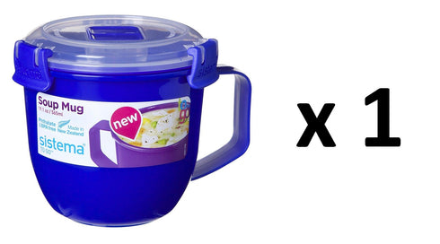 SISTEMA KLIP IT SOUP MUG SMALL 565ML ASSORTED COLOUR. S21142