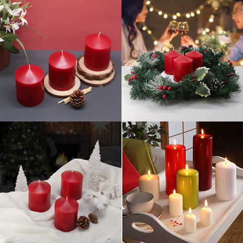 PACK OF 10 RED PILLAR CANDLES 40 X 90 MM. PS17918