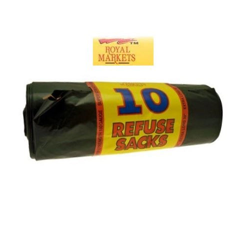 Black Bin Bags - ROYAL MARKET 10 Pack for Efficient Waste Disposal