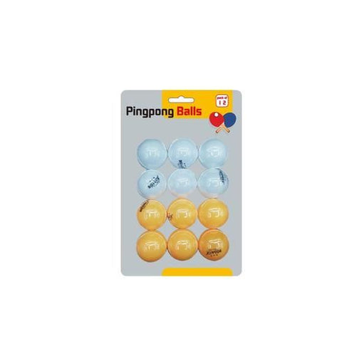 PINGPONG TABLE TENNIS BALLS 12/PK ( 6 WHITE - 6 ORANGE ). FA035