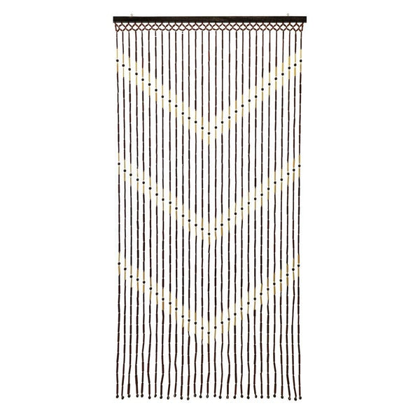 Wooden Beaded Curtain - JVL Provence Door Screen 180x90cm