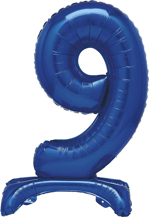 Giant Number 9 Balloon - 76cm Blue Foil Decoration | UNI12889