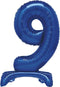 Giant Number 9 Balloon - 76cm Blue Foil Decoration | UNI12889