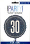 30th Birthday Balloon - Unique Glitz Blue Foil Decoration