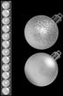 12 MINI BAUBLES MAT GLITTER SILVER 30MM. DP54008