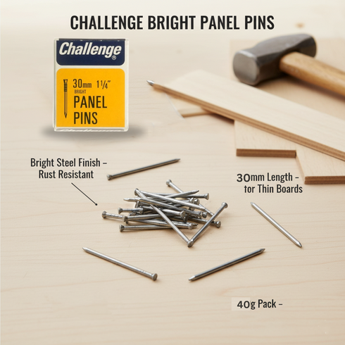 CHALLENGE BRIGHT PANEL PINS 30MM 40G. FS10610