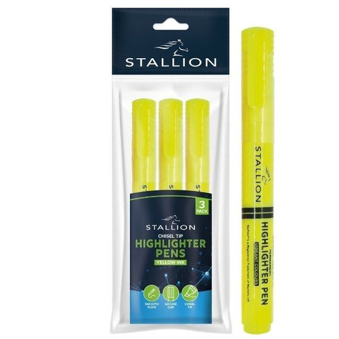 SWIFT YELLOW HIGHLIGHTERS PENS 3/PK. P3062