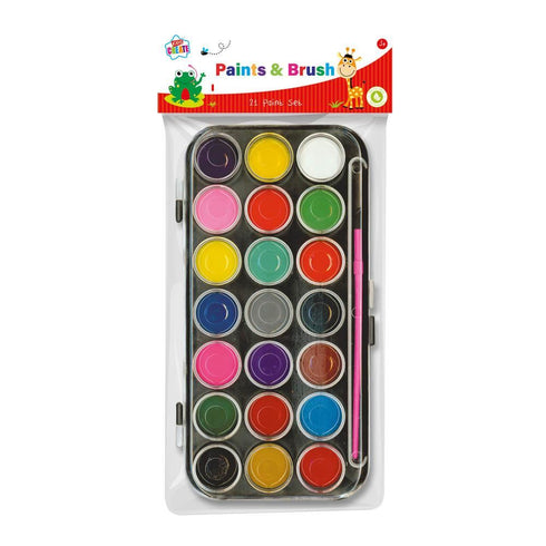 Kids Paint Set - 21 Colour Palette & Brush Set for Creative Fun