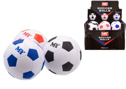 M.Y. ASSORTED COLOURS PU FOOTBALL 4" / 10CM. TY5257