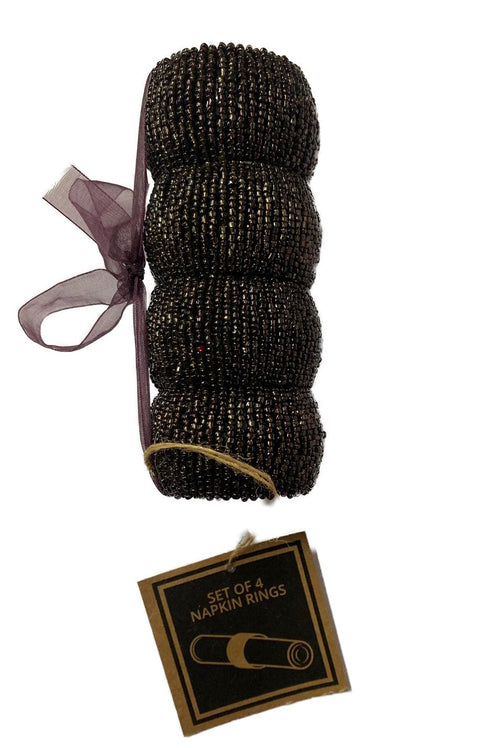 CHOCOLATE BROWN NAPKINS RING 4/PK. KI6745