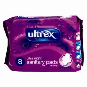 ULTREX ULTRA NIGHT SANITARY WIPES 8S. 5060110220083
