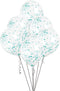 Teal Confetti Balloons - UNIQUE PARTY 12 Inch 6 Pack UNI58108
