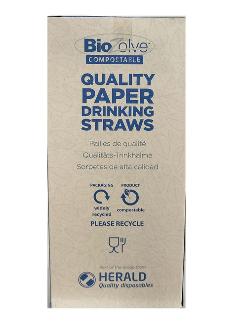 Biodegradable Paper Straws - Eco-Friendly Jumbo 250/PK Black