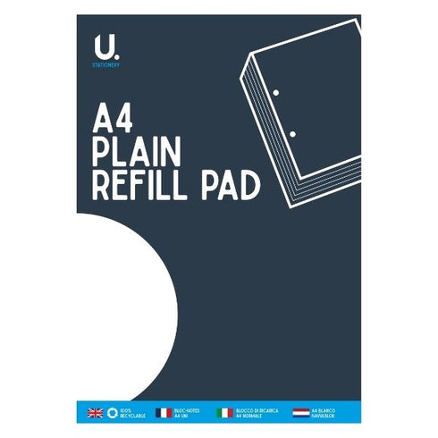 A4 Refill Pad - U Stationery Plain Refill Pad P1029