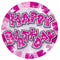 8PK HAPPY BIRTHDAY PLATES PINK. DP07738