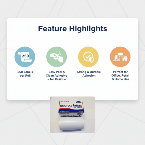 COUNTY 250 PACKS LABELS ON ROLL. C160