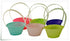PACK OF 6 MINI EASTER BASKETS WITH HANDLES 4 INCH BASKETS - ASSORTED COLOURS. 173034 SSA000