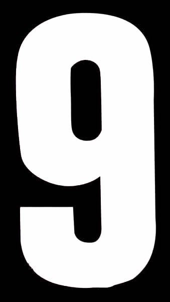 Wheelie Bin Number Sticker - High Visibility No.9 | ROWAN