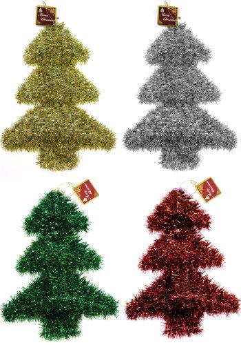 3D TINSEL CHRISTMAS XMAS TREE WALL PLAQUE DECORATION. 9014