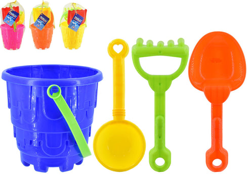 NALU ASSORTED ROUND CASTLE BEACH BUCKET SET 4PCS. TY1186