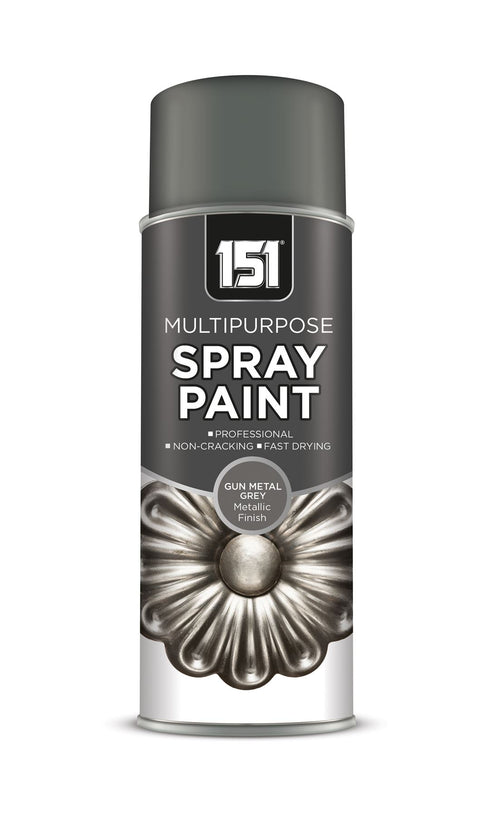 Gun Metal Grey Spray Paint - 151 Metallic Gloss Finish 400ml TAR061
