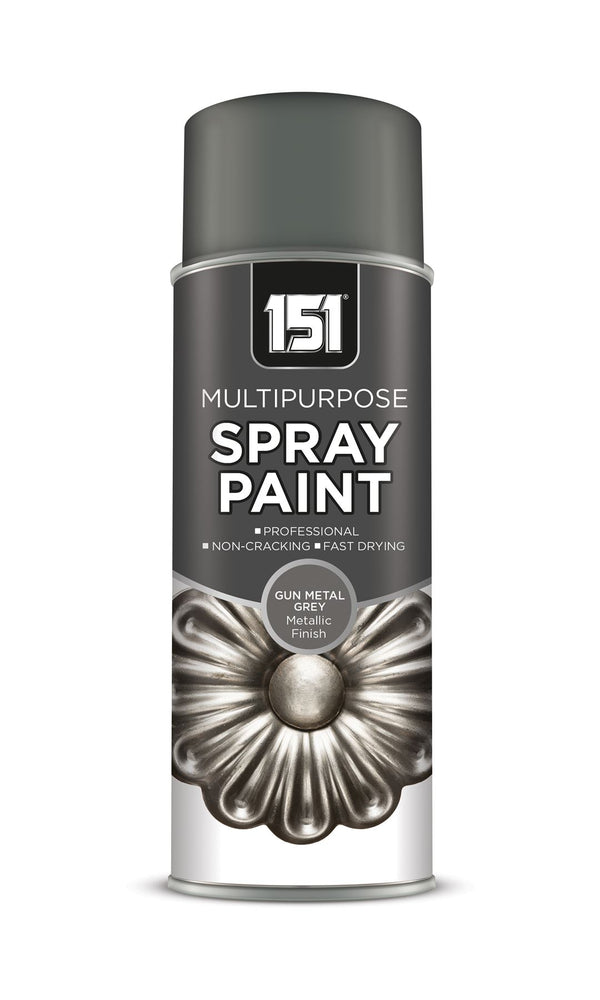 Gun Metal Grey Spray Paint - 151 Metallic Gloss Finish 400ml TAR061