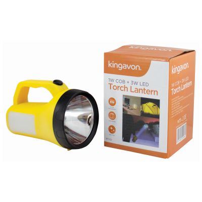 LED Lantern Torch - KINGAVON 1W COB + 3W, Durable & Bright