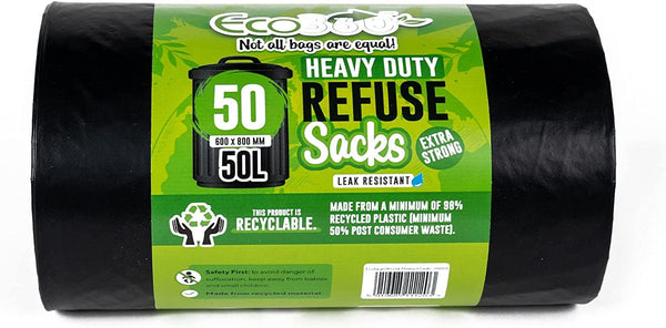Heavy Duty Bin Bags - ECO 50L Refuse Sacks 50/Pack ECHB001