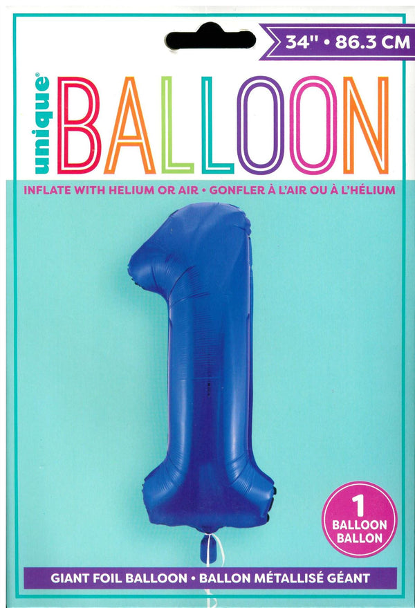 Blue Number 1 Balloon - Perfect for First Birthday Celebrations