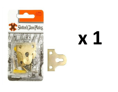 Brassed Slotted Plates 40mm - SHAW X Frame/Glass Mounting 2/PK