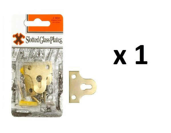 Brassed Slotted Plates 40mm - SHAW X Frame/Glass Mounting 2/PK