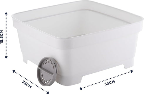 MINKY WASHING UP BOWL WITH SINK PLUG STRAINER SQUARE WHITE 11L. VC10000107