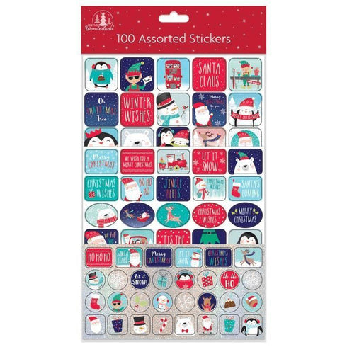 ASSORTED CHRISTMAS STICKERS 100/PK. TA2953