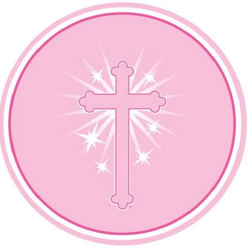 8PK RELIGIOUS PLATES PINK. DP31031