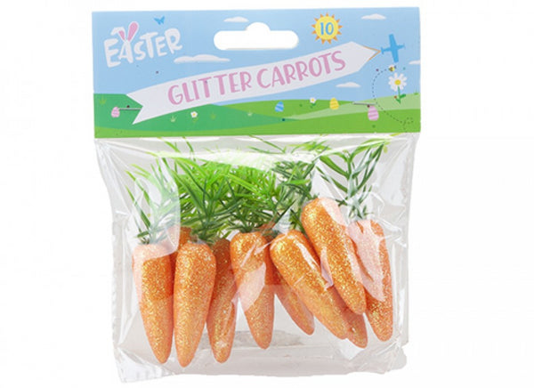 EASTER GLITTER CARROTS 10/PK. PI736127 OPEN AND SEND IN LL