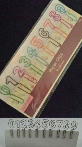 2 PIECE FANCY NOVELTY INDEXING NUMBER CLIPS - FUN PAPERCLIPS SHAPED LIKE NUMBERS (0 - 9) POLISHED ST. ST7026