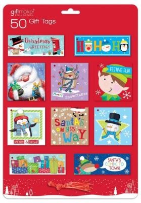 NOVELTY CHRISTMAS KIDS GIFT TAGS PACK OF 50. XAGGT209