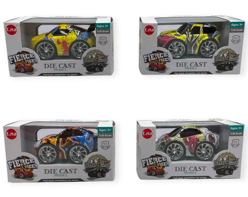 ASSORTED DIE CAST 1.36 SCALE GRAFITI CAR. HU1491