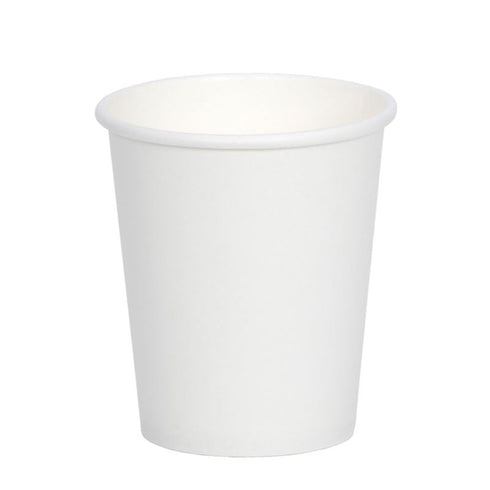 WHITE SINGLE WALL HOT DRINK CUP 227ML / 8OZ 50/PK. 10400.08