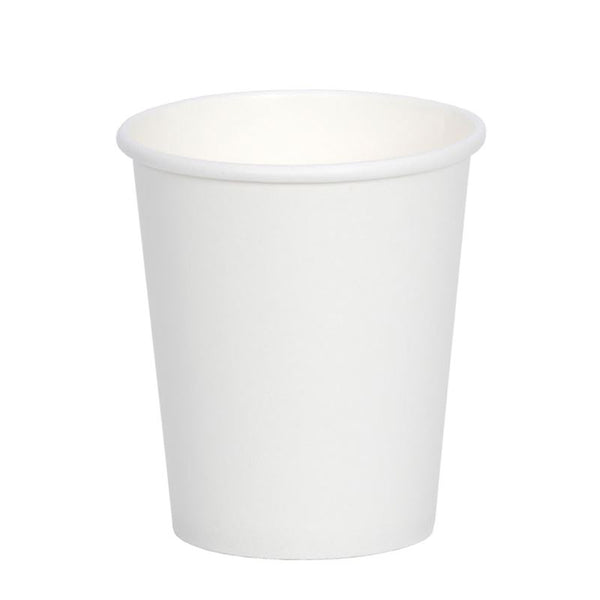 WHITE SINGLE WALL HOT DRINK CUP 227ML / 8OZ 50/PK. 10400.08