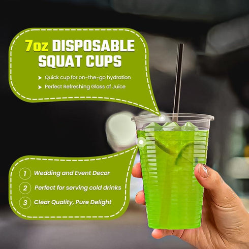 Clear Plastic Cups 200ml - Grab & Go 100 Pack | 10521.07