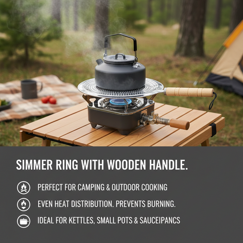SIMMER RING WITH WOODEN HANDLE. 4591